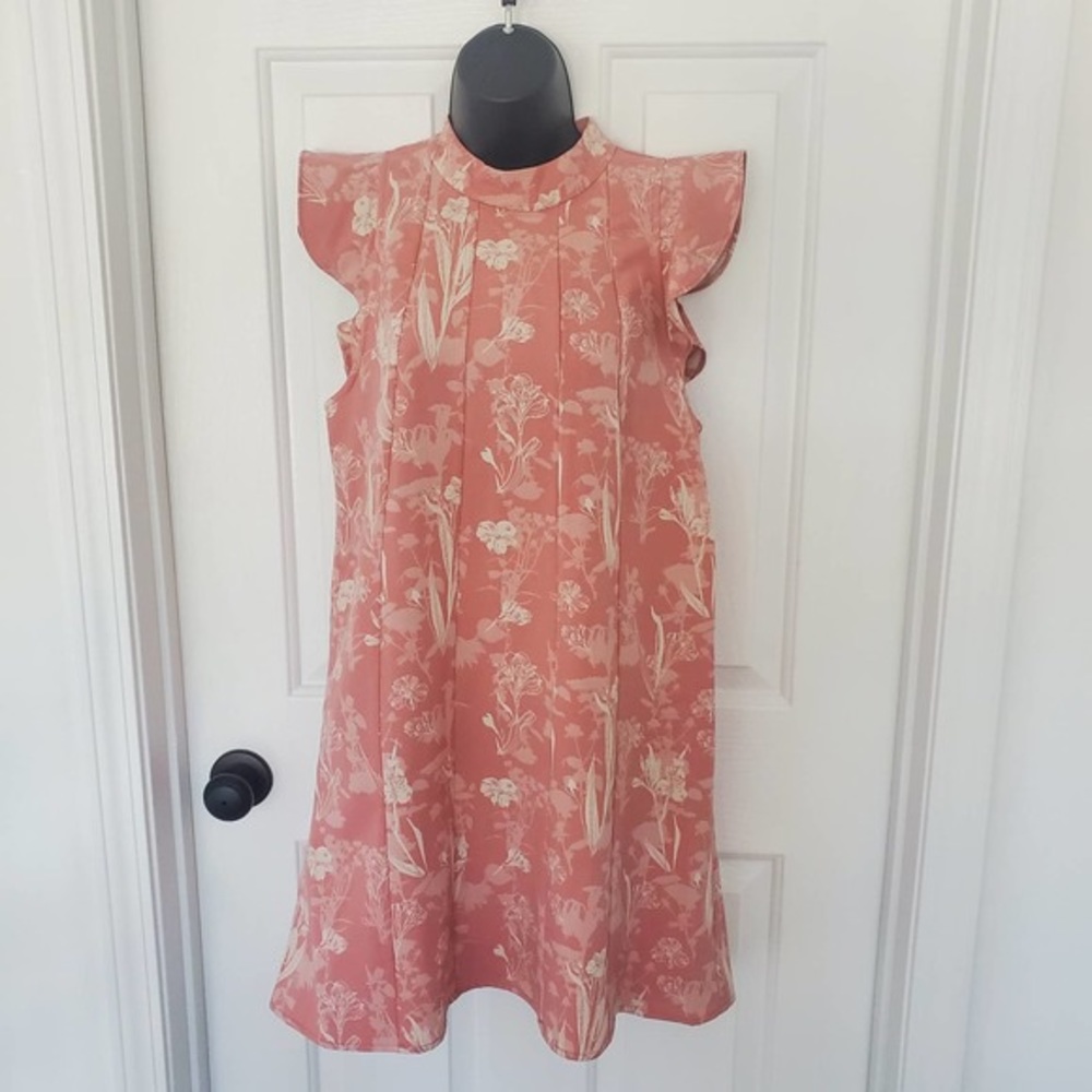 BCBG Peach Jacqaured Dress
